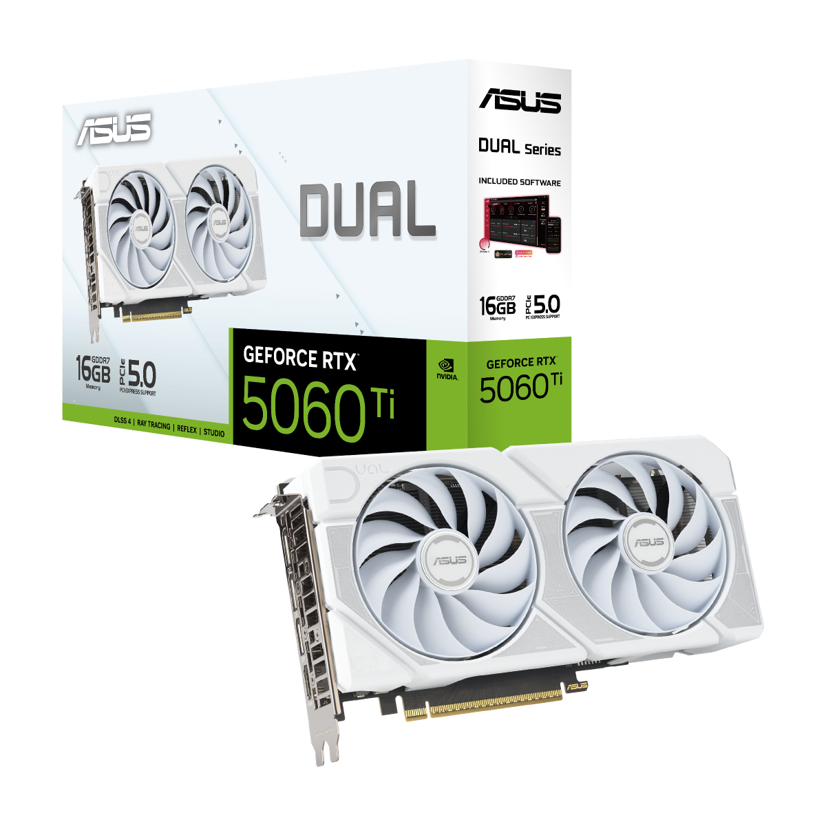 کارت گرافیک مدل ASUS Dual GeForce RTX 5060 Ti OC 16GB GDDR7 White Edition