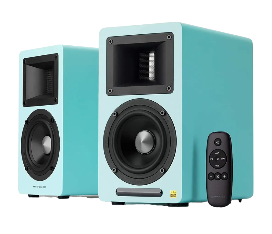 اسپیکر ادیفایر مدل Airpulse A80 Wood Styling Tiffany Blue - تصویر 2