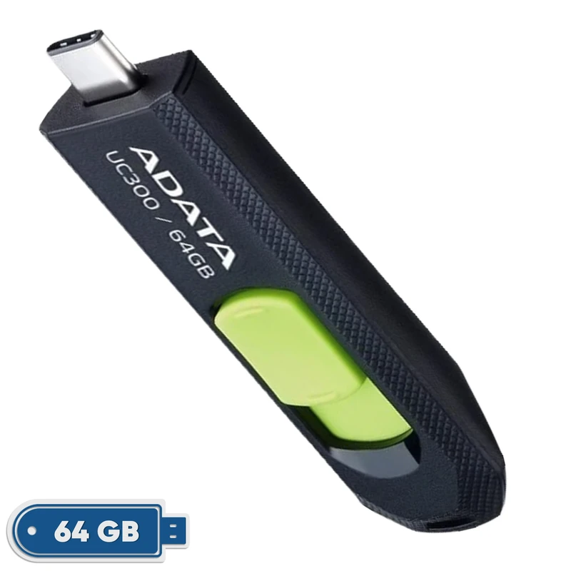 فلش مموری کشویی ای دیتا مدل UC300 ظرفیت 64 گیگابایت با رابط USB Type-C