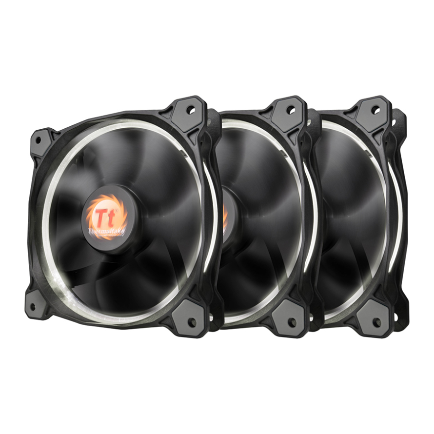 فن کیس ال ای دی سفید ترمالتیک Riing 12 High Static Pressure X3