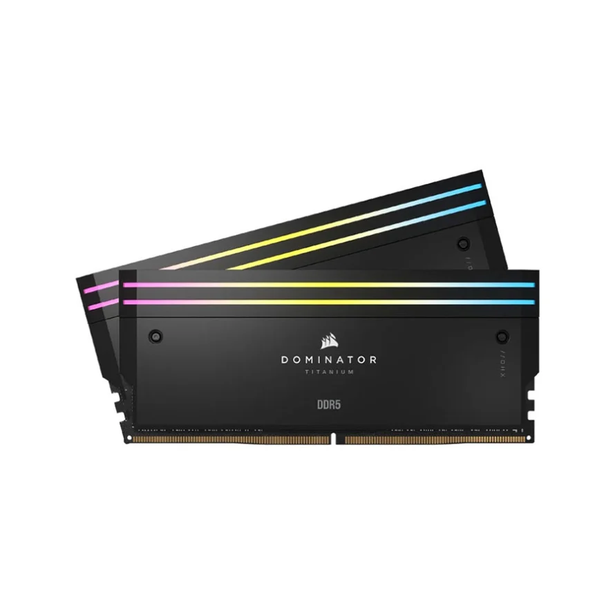 رم دسکتاپ DDR5 دو کاناله 7600 مگاهرتز CL36 کورسیر مدل DOMINATOR TITANIUM RGB ظرفیت 32 گیگابایت