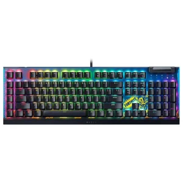 کیبورد باسیم گیمینگ ریزر مدل BlackWidow V4 X Fortnite Edition Yellow Switch