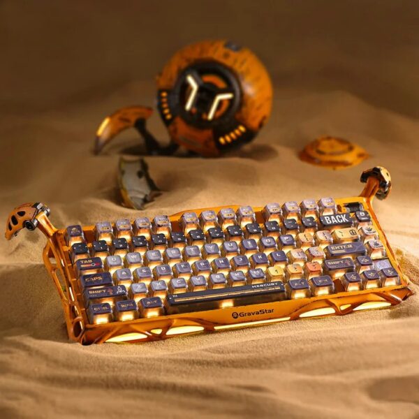 کیبورد GravaStar Mercury K1 Pro 75% Wireless Mechanical Gaming Keyboard_Special Edition | Battle-Worn Yellow