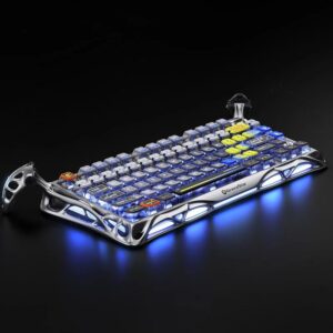 کیبورد GravaStar Mercury K1 Pro 75% Wireless Mechanical Gaming Keyboard | Interstellar Silver
