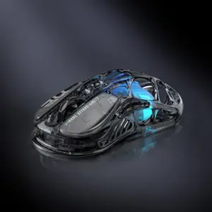 موس گیمینگ gravastar mercury m2 wireless gaming mouse | Transparent Black