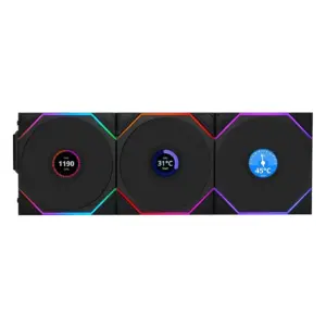 فن LIANLI UNI FAN LCD TL 120 Wireless Black 3X