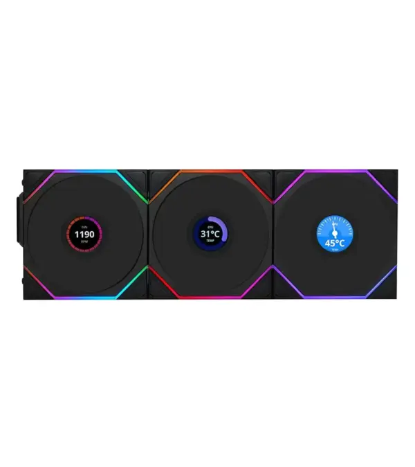 فن LIANLI UNI FAN LCD TL 120 Wireless Black 3X
